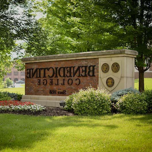 Benedictine College front entrance sign